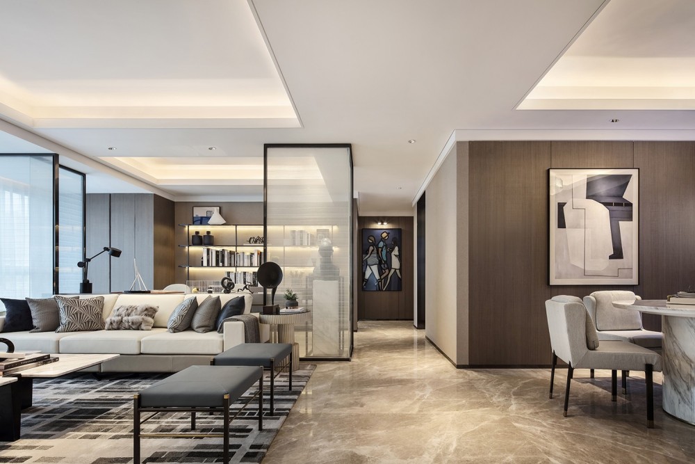 现代轻奢风格室内设计家装案例-客餐厅 现代轻奢风格室内设计家装案例-客餐厅