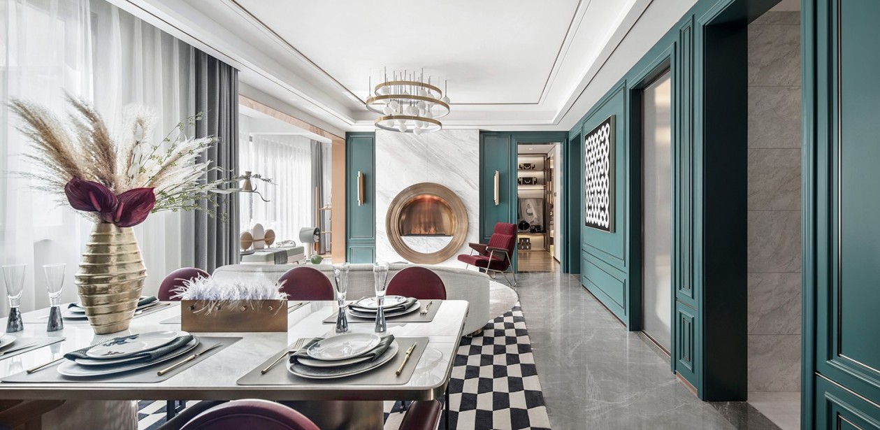 奢华轻奢风格室内家装案例效果图-餐厅 奢华轻奢风格室内家装案例效果图-餐厅