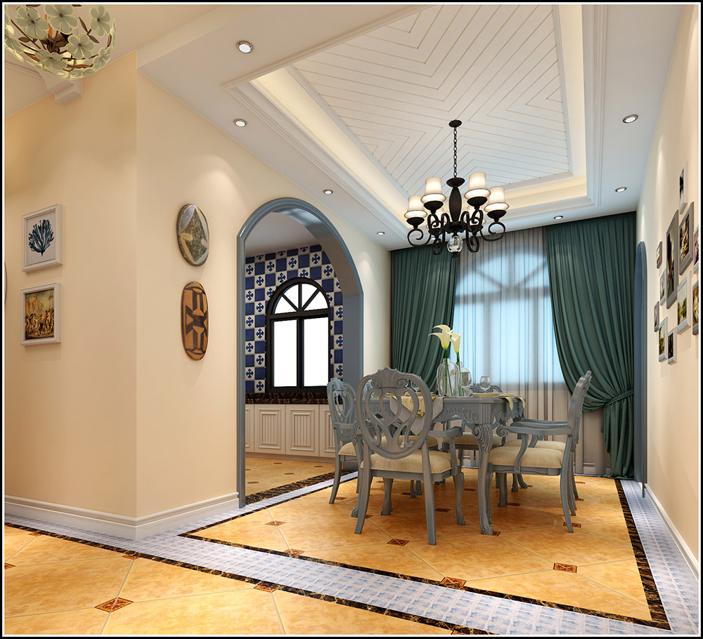 大同铂蓝郡别墅410平米地中海风格装修案例-餐厅 大同铂蓝郡别墅410平米地中海风格装修案例-餐厅