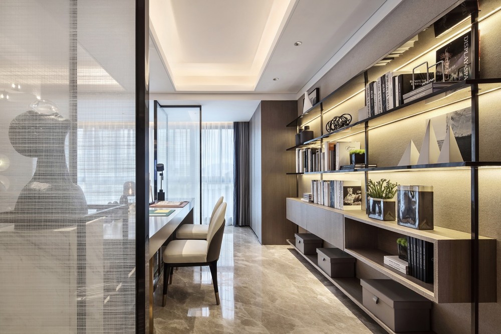 现代轻奢风格室内设计家装案例-书房 现代轻奢风格室内设计家装案例-书房