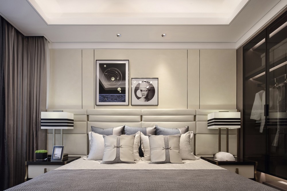 现代轻奢风格室内设计家装案例-主卧 现代轻奢风格室内设计家装案例-主卧