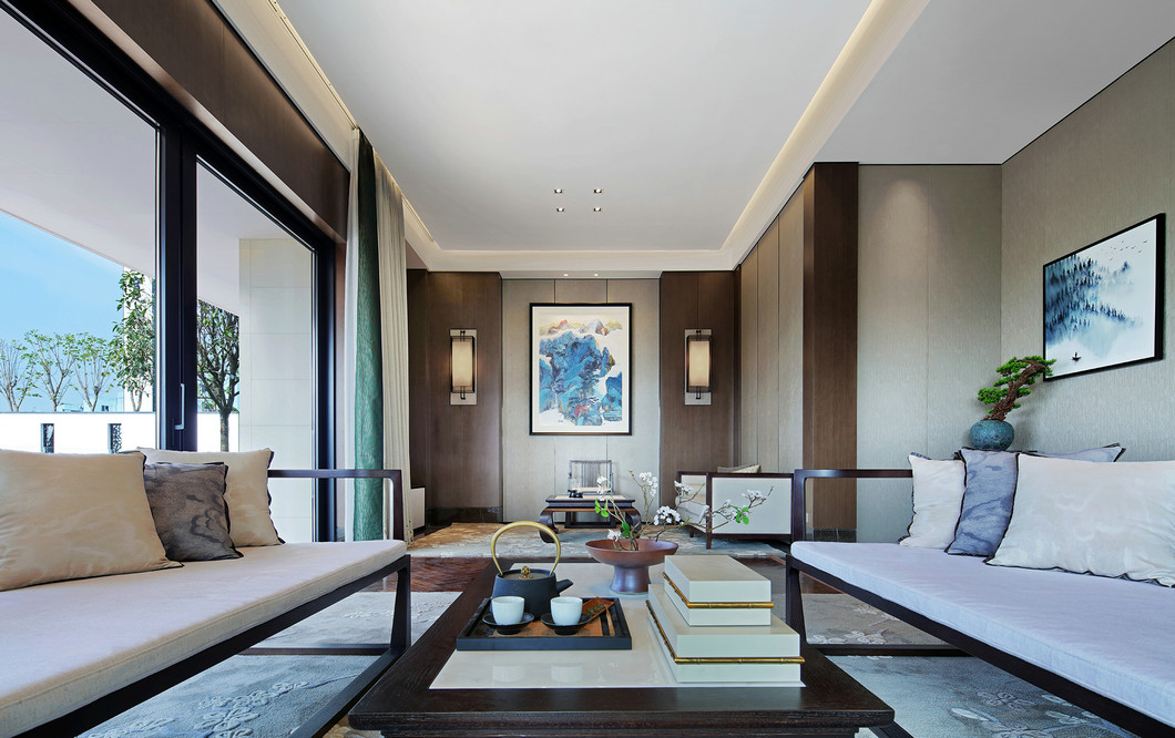 新中式风格室内设计家装案例-客厅 新中式风格室内设计家装案例-客厅