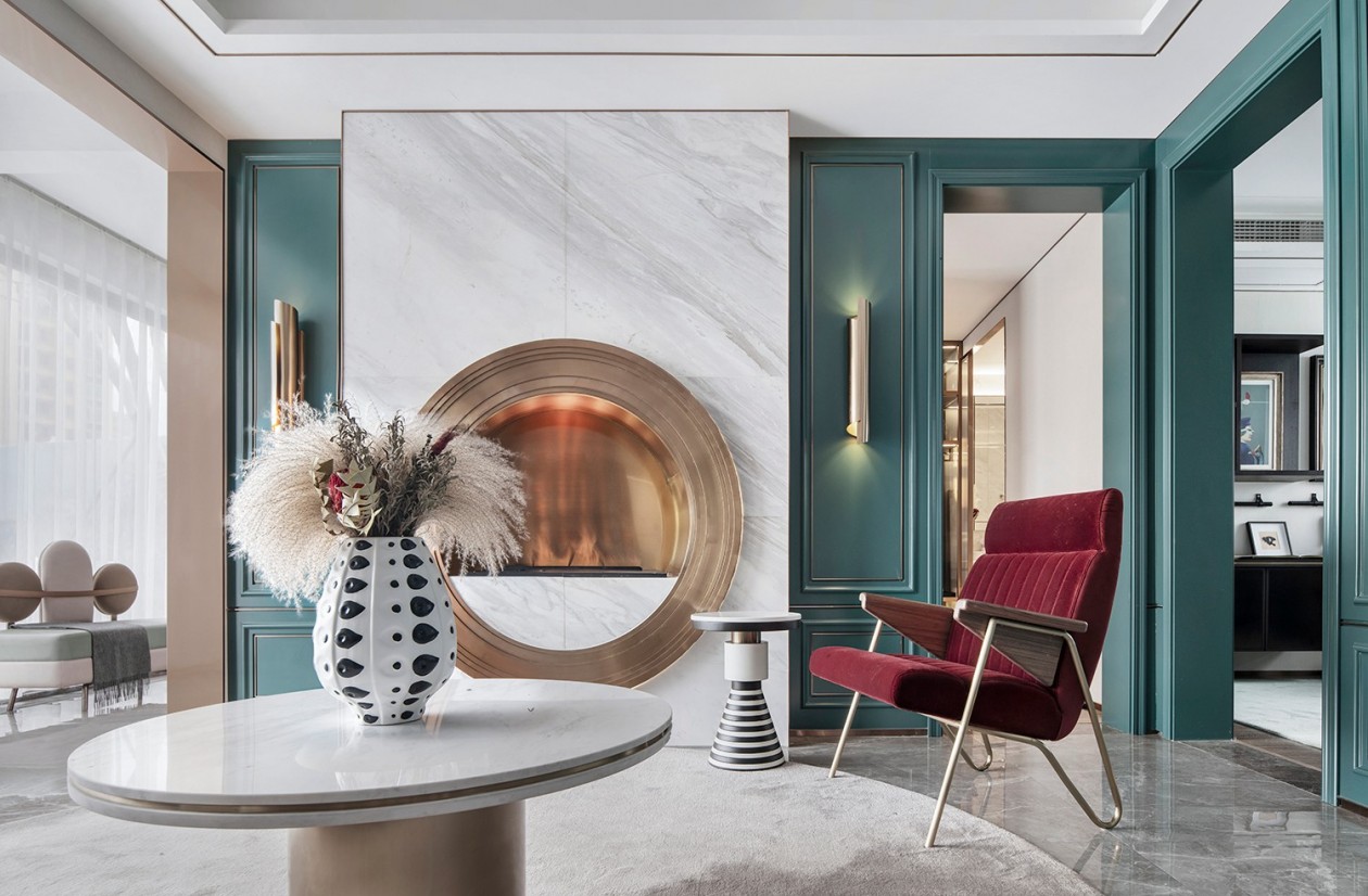 奢华轻奢风格室内家装案例效果图-客厅茶几 奢华轻奢风格室内家装案例效果图-客厅茶几